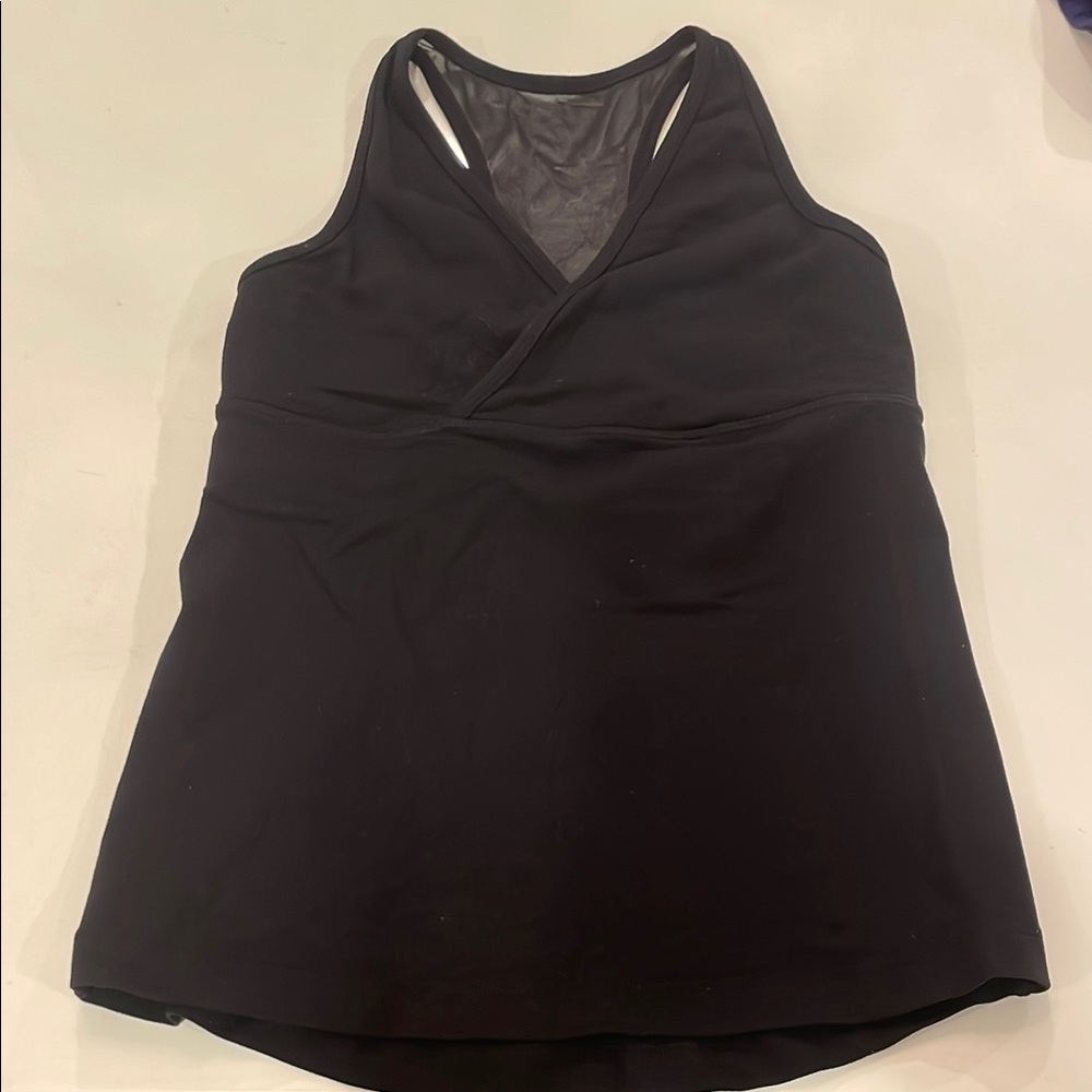 Black Lululemon Sleeveless Wrap Tank Top